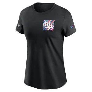 New york giants nike womens crucial catch sideline tri blend t shirt Black S