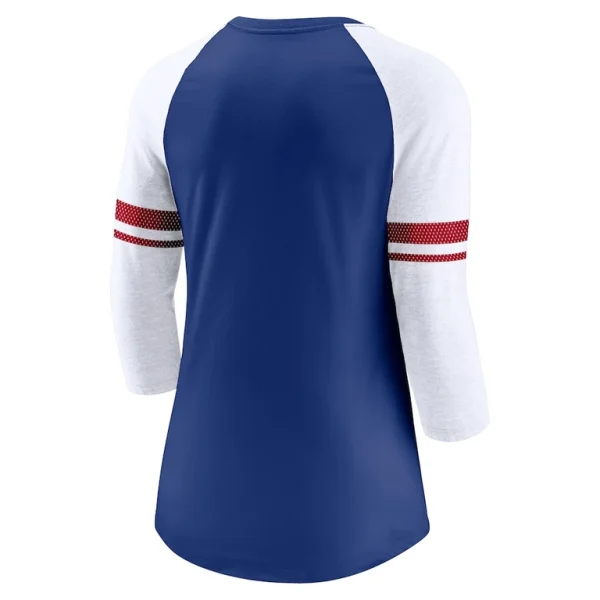 New york giants nike womens fashion 34 sleeve lightweight raglan fashion t shirt Royal M