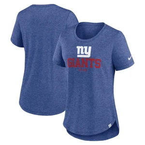New york giants nike womens fashion tri blend t shirt Heather royal