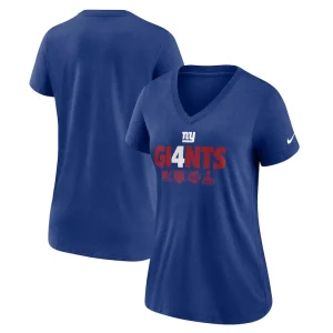 New york giants nike womens hometown collection tri blend v neck t shirt Royal