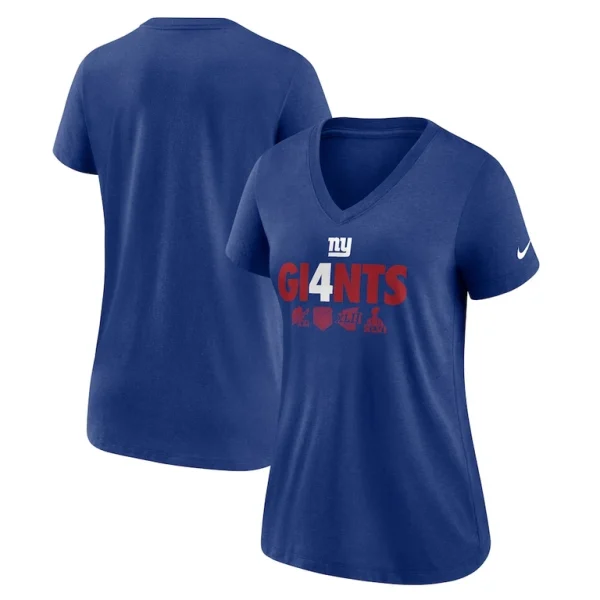 New york giants nike womens hometown collection tri blend v neck t shirt Royal