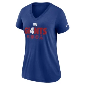 New york giants nike womens hometown collection tri blend v neck t shirt Royal S