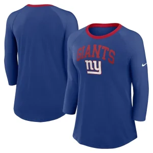 New york giants nike womens raglan 34 sleeve t shirt Royal