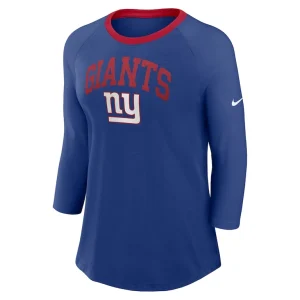 New york giants nike womens raglan 34 sleeve t shirt Royal S