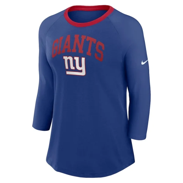 New york giants nike womens raglan 34 sleeve t shirt Royal S