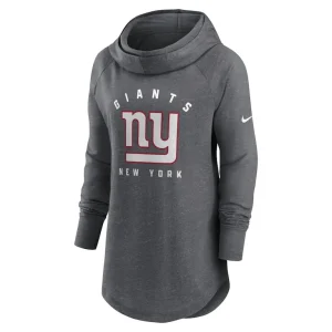 New york giants nike womens raglan funnel neck pullover hoodie Heather charcoal S