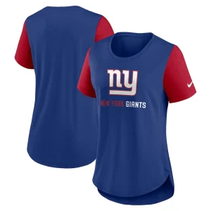 New york giants nike womens team nod tri blend fashion t shirt Royal