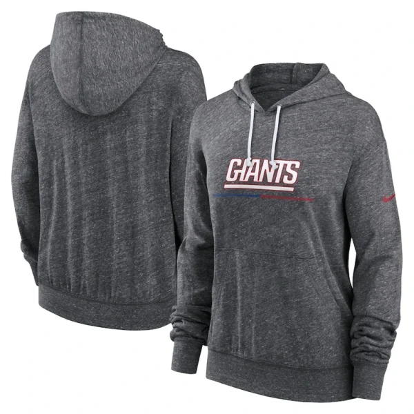 New york giants nike womens team spirit gym vintage lightweight hoodie top Heather charcoal