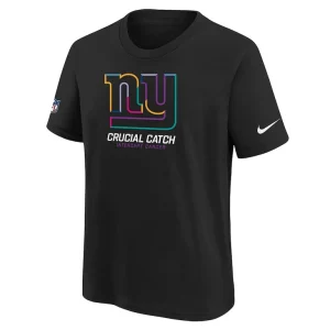 New york giants nike youth 2024 nfl crucial catch t shirt Black Yth M