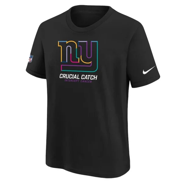 New york giants nike youth 2024 nfl crucial catch t shirt Black Yth M