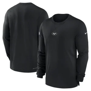 New york jets nike 2023 sideline performance long sleeve t shirt Black