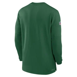 New york jets nike 2023 sideline performance long sleeve tri blend quarter zip top Green L