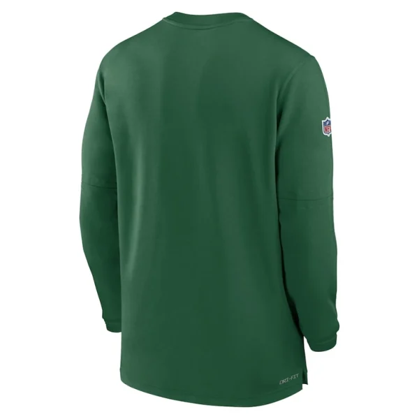 New york jets nike 2023 sideline performance long sleeve tri blend quarter zip top Green L