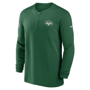 New york jets nike 2023 sideline performance long sleeve tri blend quarter zip top Green M