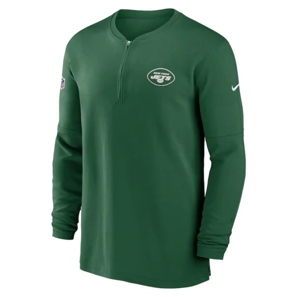 New york jets nike 2023 sideline performance long sleeve tri blend quarter zip top Green M