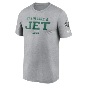 New york jets nike 2024 nfl training camp legend performance t shirt Heather gray M