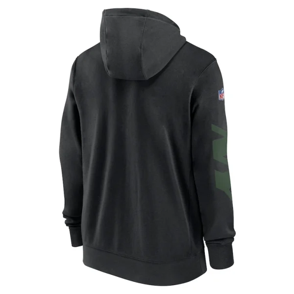 New york jets nike 2024 sideline club full zip hoodie Black L