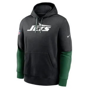 New york jets nike 2024 sideline club pullover hoodie Black M