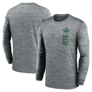New york jets nike 2024 sideline velocity performance long sleeve t shirt Gray