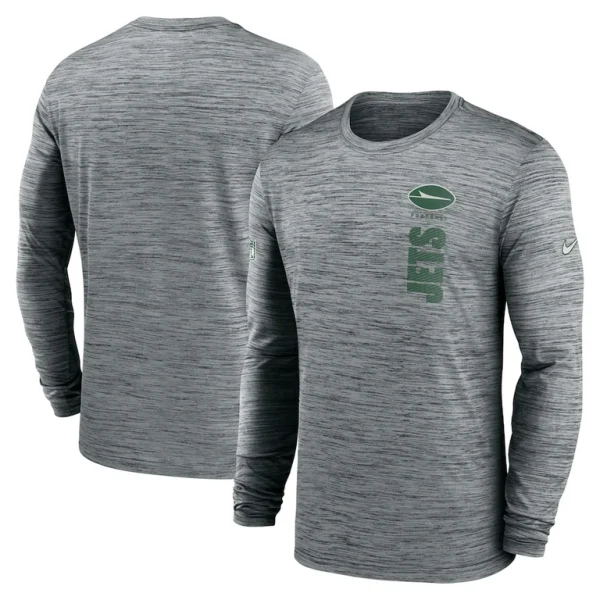 New york jets nike 2024 sideline velocity performance long sleeve t shirt Gray