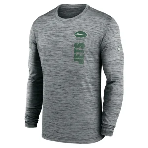New york jets nike 2024 sideline velocity performance long sleeve t shirt Gray M