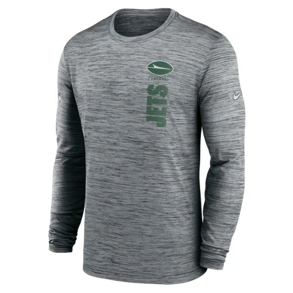 New york jets nike 2024 sideline velocity performance long sleeve t shirt Gray M