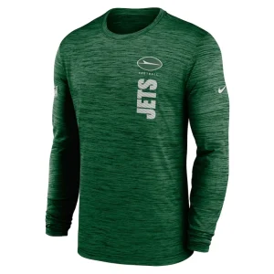 New york jets nike 2024 sideline velocity performance long sleeve t shirt Green M