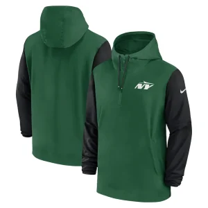New york jets nike 202425 sideline pre game player 12 zip hoodie jacket Greenblack