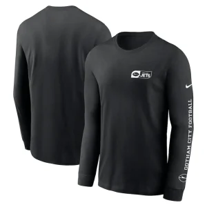 New york jets nike all out long sleeve t shirt Black