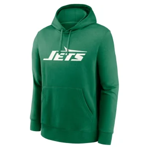 New york jets nike big tall club logo pullover hoodie Green 2XT