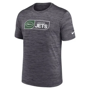 New york jets nike big tall velocity jock tag performance t shirt Black 2XT