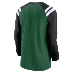 New york jets nike classic arc raglan tri blend long sleeve t shirt Greenblack L