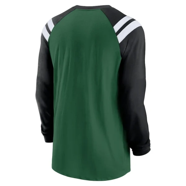 New york jets nike classic arc raglan tri blend long sleeve t shirt Greenblack L