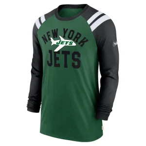 New york jets nike classic arc raglan tri blend long sleeve t shirt Greenblack M