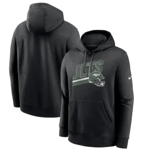 New york jets nike club fleece pullover hoodie Black