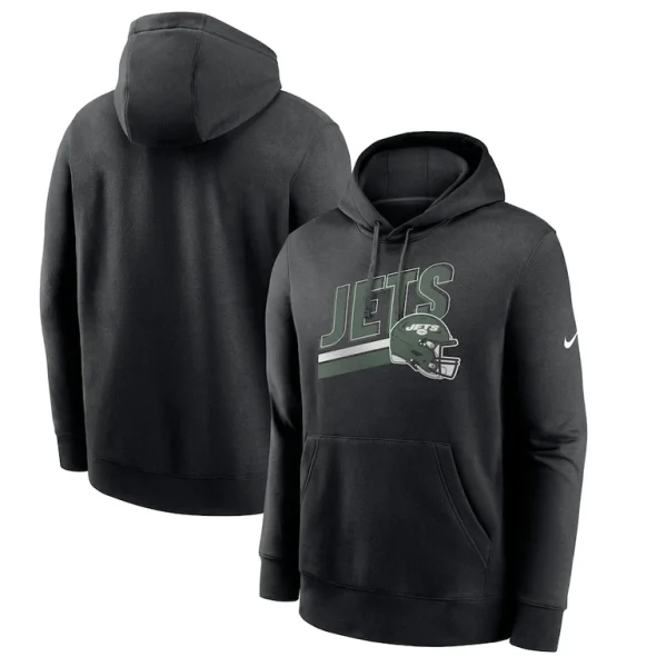 New york jets nike club fleece pullover hoodie Black