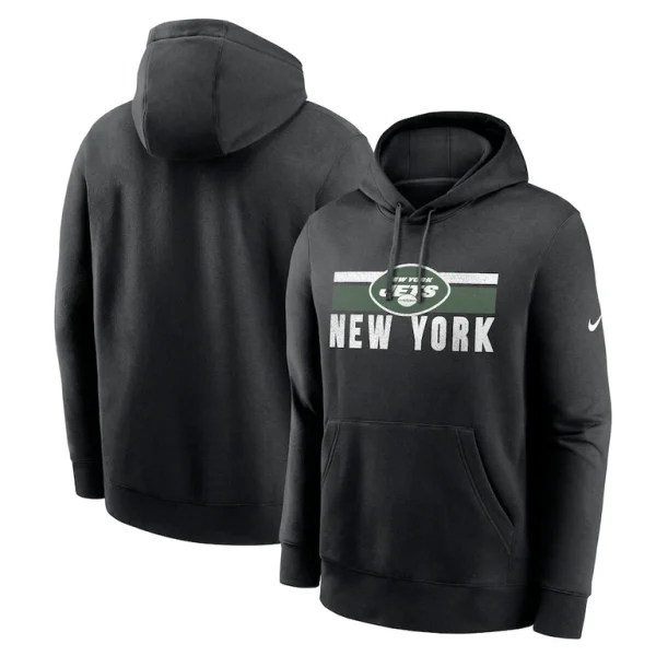 New york jets nike club fleece pullover hoodie Black