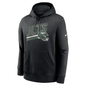 New york jets nike club fleece pullover hoodie Black M