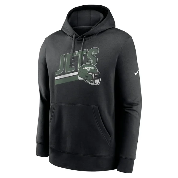New york jets nike club fleece pullover hoodie Black M