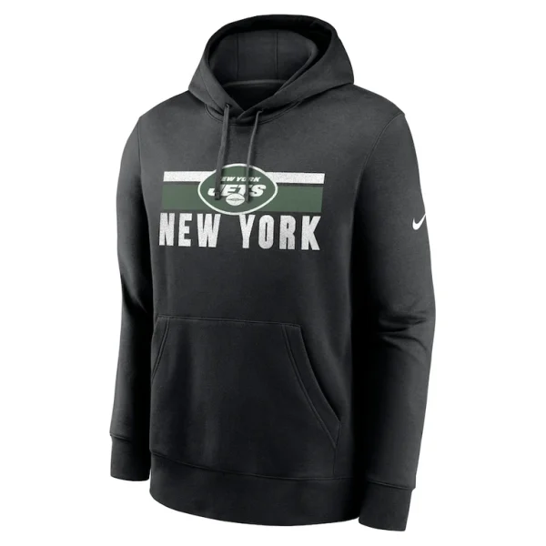 New york jets nike club fleece pullover hoodie Black M