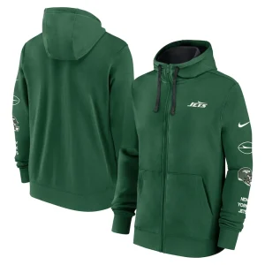 New york jets nike club full zip hoodie jacket Green