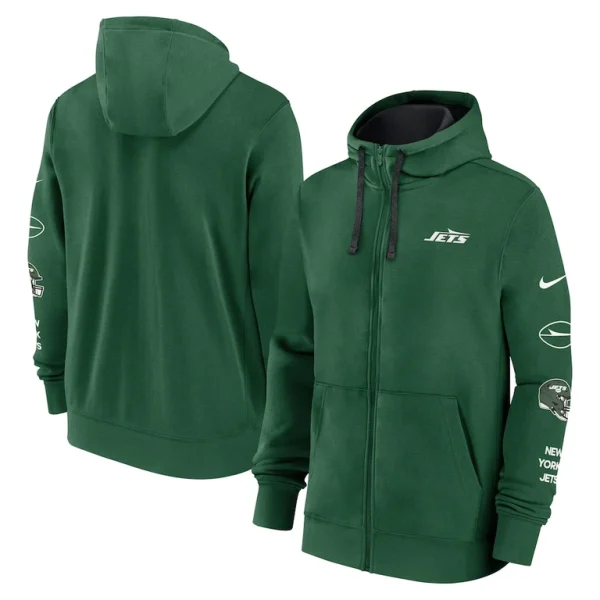 New york jets nike club full zip hoodie jacket Green