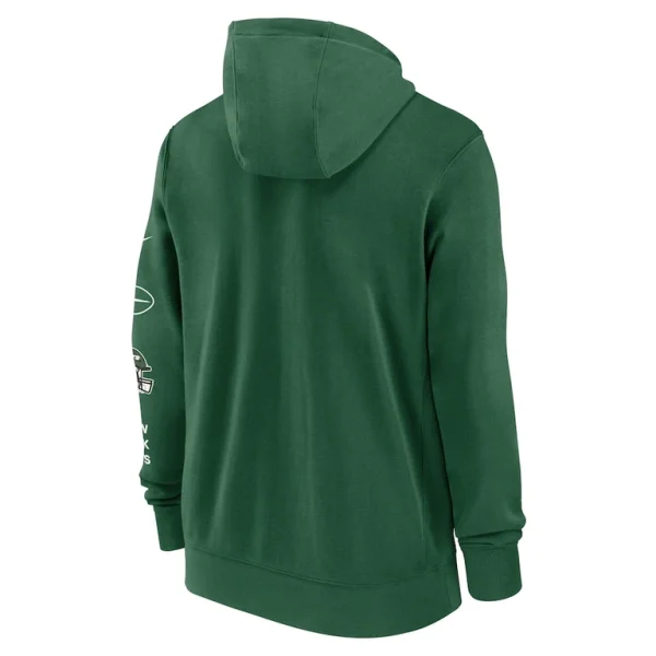 New york jets nike club full zip hoodie jacket Green L