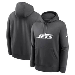 New york jets nike club logo pullover hoodie anthracite Multi