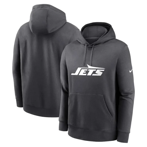 New york jets nike club logo pullover hoodie anthracite Multi