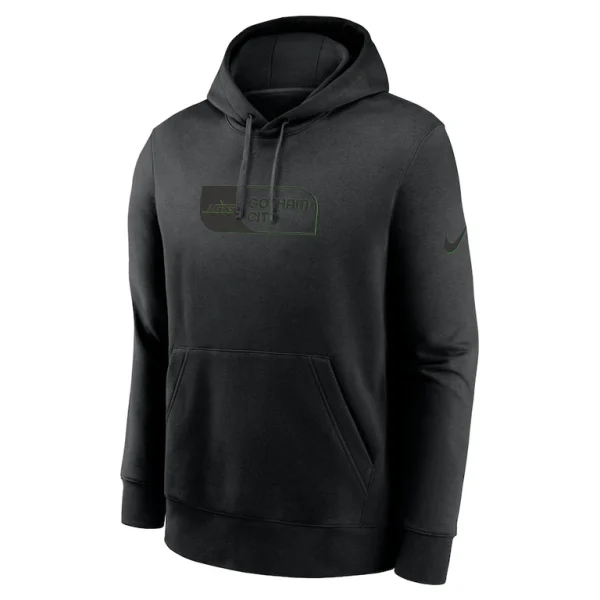 New york jets nike edge french terry club pullover hoodie Black M