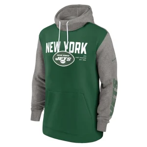 New york jets nike fashion color block pullover hoodie Green M
