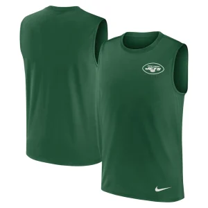New york jets nike large logo peformance muscle tank top Green