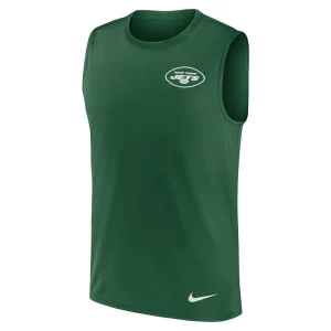 New york jets nike large logo peformance muscle tank top Green M