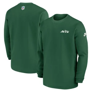 New york jets nike legacy sideline heavy brushed waffle long sleeve top Green